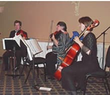 Barbara performing with the Vivace trio